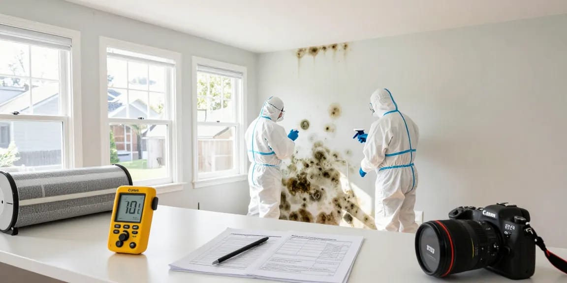 Mold Remediation West Vancouver professionals inspecting a renovated home, ensuring safe mold removal.