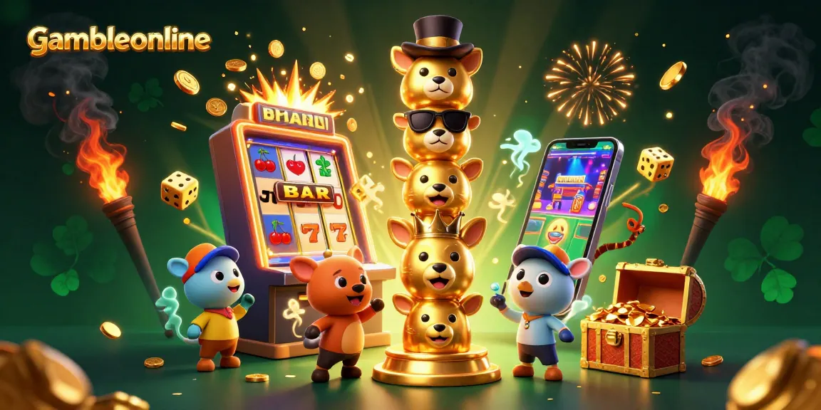 Enjoy thrilling action at gambleonline with a vibrant 3D cartoon casino scene full of excitement.