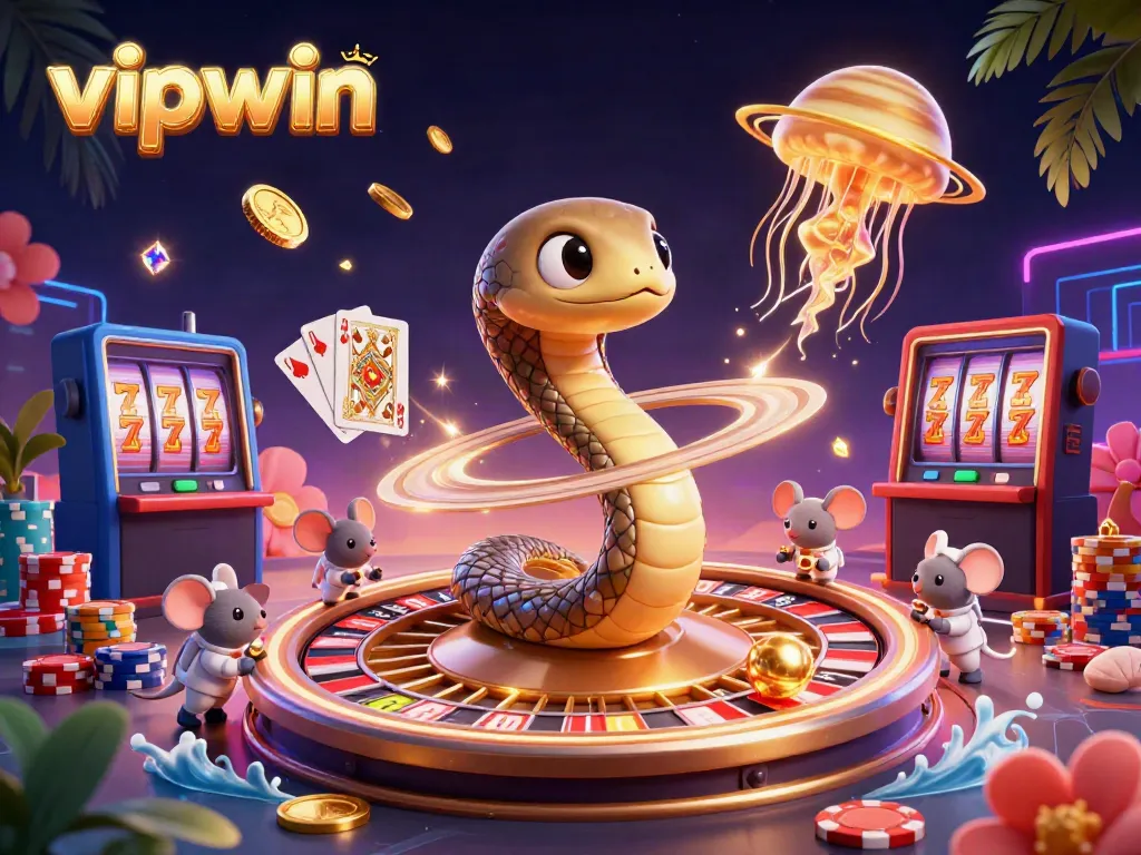 Experience vibrant cosmic gambling scenes with vipwin, featuring roulette betting in a 3D galaxy.