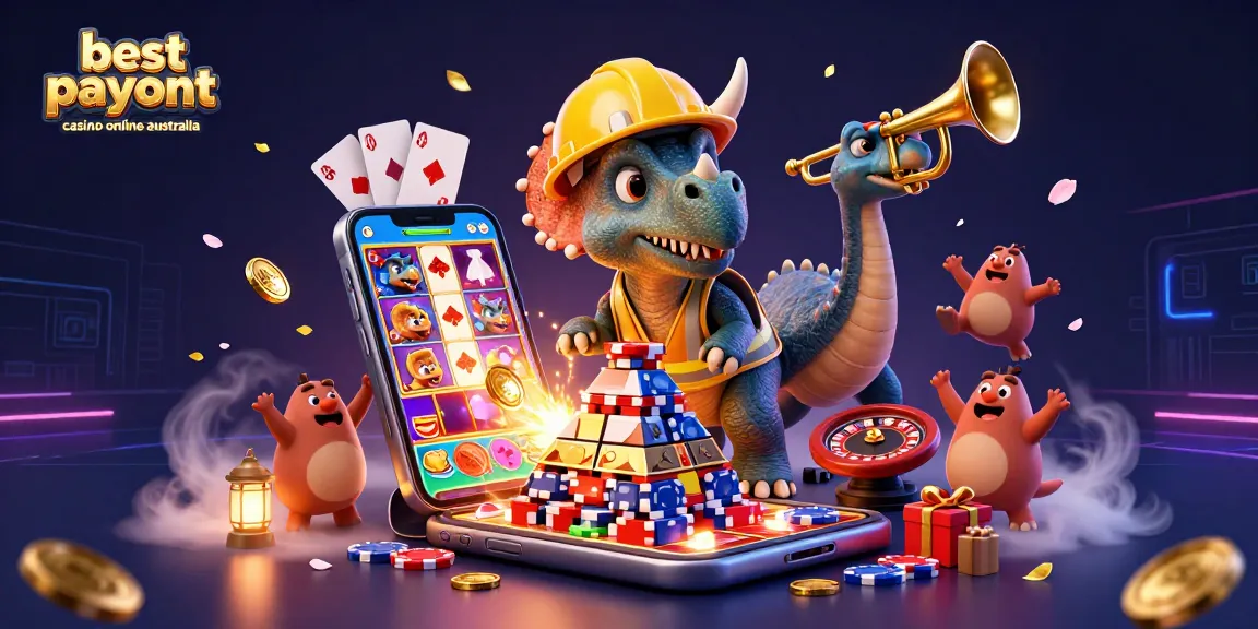 Experience the excitement of the best payout casino online Australia with vibrant characters in a lively casino scene.